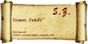Simon Zekő névjegykártya